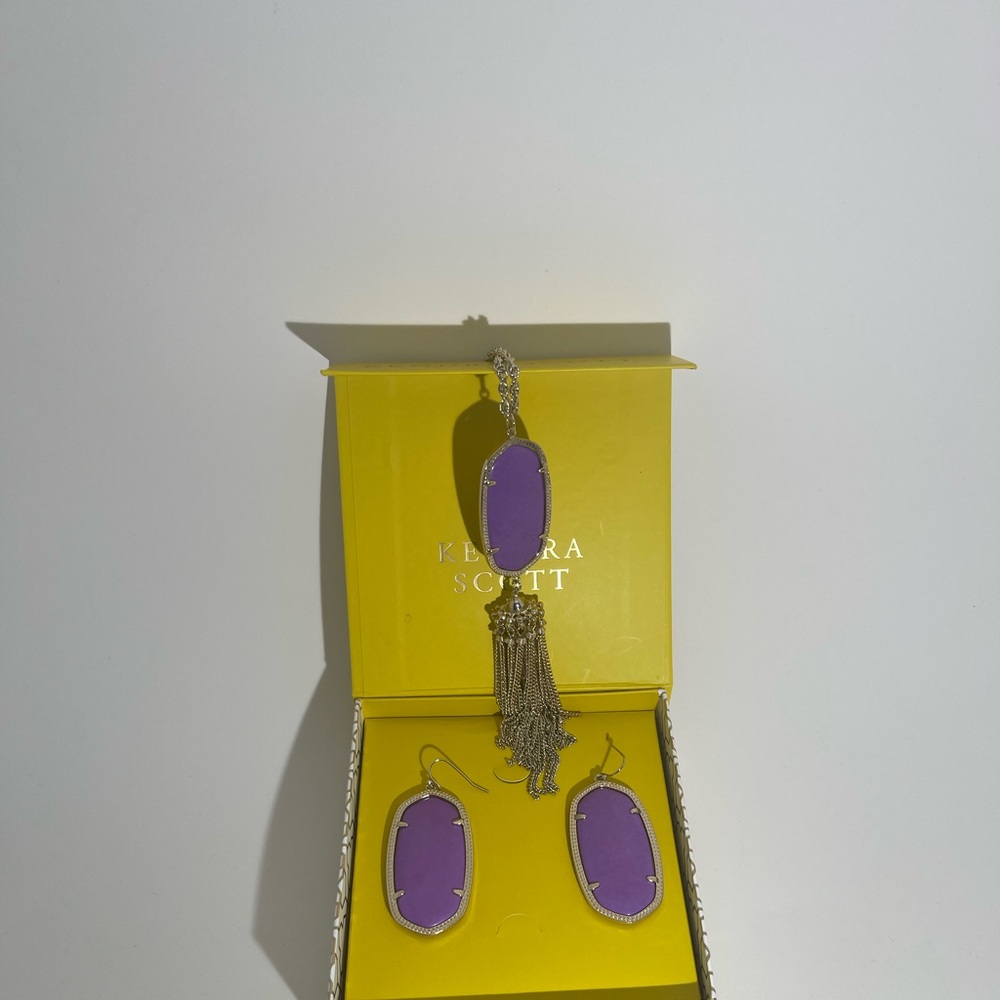 Purple Kendra Scott Set (Earrings & Necklace)